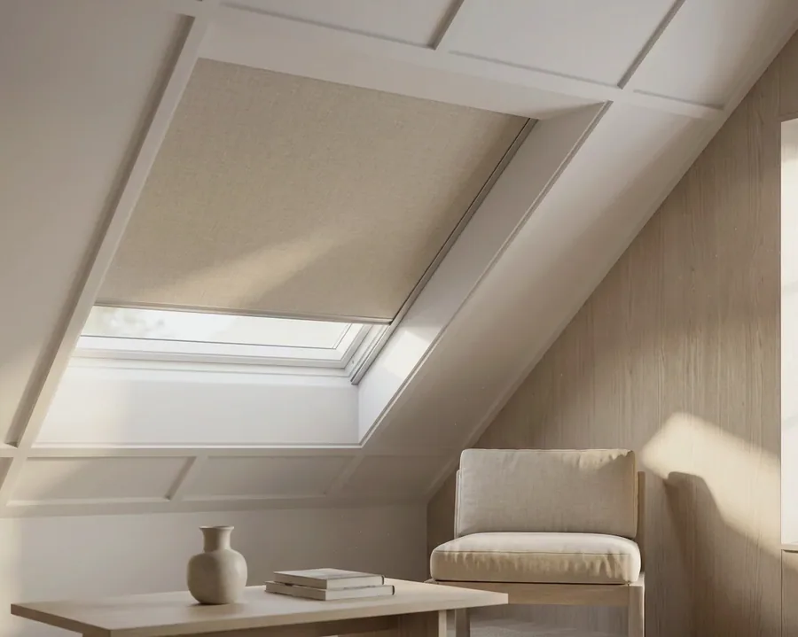 Skylight & Shaped Blinds fitted in a Hurlingham home